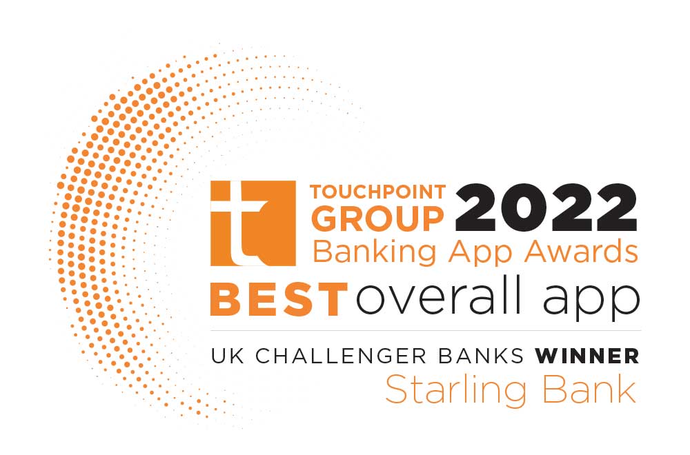 Touchpoint Group Banking App Award | Best Overall App | UK Challenger Banks Winner 2022: Starling Bank