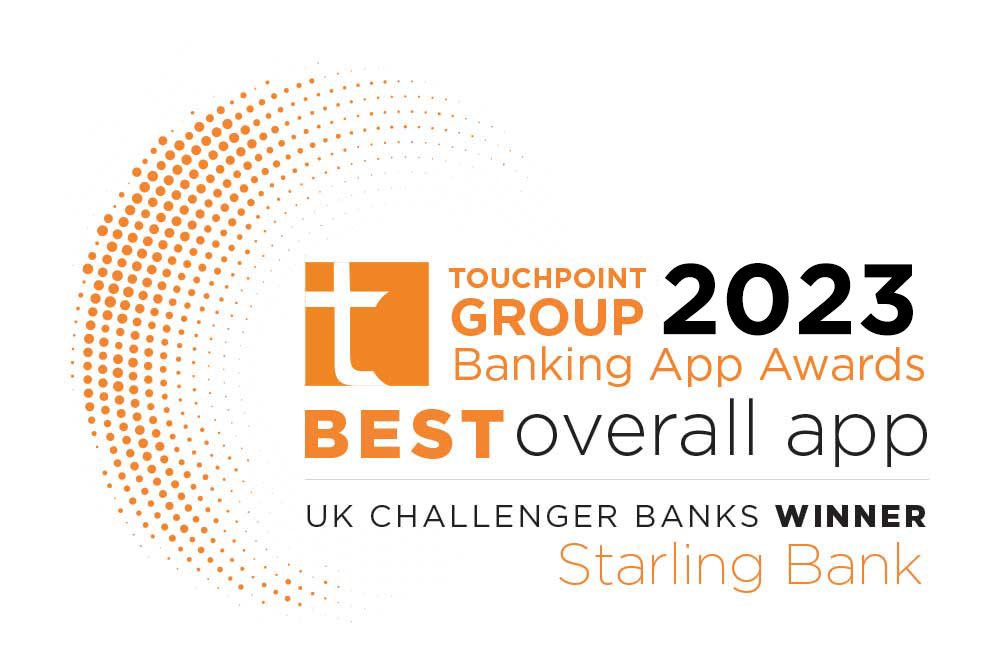 Touchpoint Group Banking App Award | Best Overall App | UK Challenger Banks Winner 2023: Starling Bank