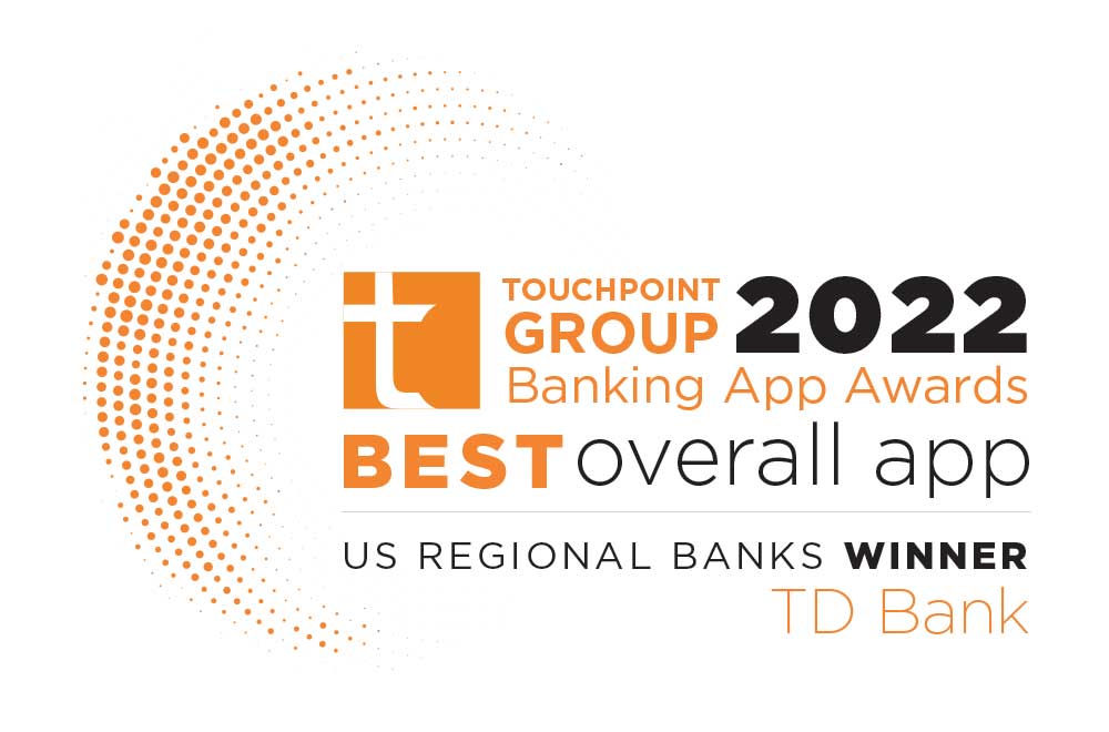 Touchpoint Group Banking App Award | Best Overall App | US Regional Banks Winner 2022: TD Bank
